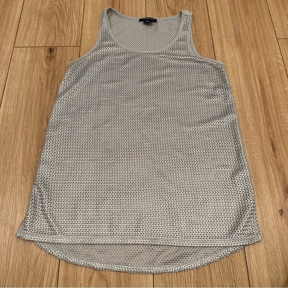 Trouve Textured Silver Tank Top Blouse - Picture 1 of 7
